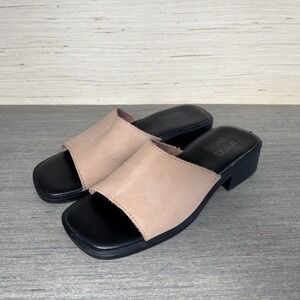 Mootsies Tootsies Sz 7 Tan Beige Suede Leather Sandals Slides Shoes
